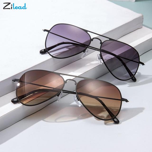 Zilead Sun - Klasyczne okulary do czytania, pilotażowe, spolaryzowane, dla kobiet i mężczyzn z prezbiopią oraz nadwzrocznością dioptrii +1 do +3.5 - tanie ubrania i akcesoria