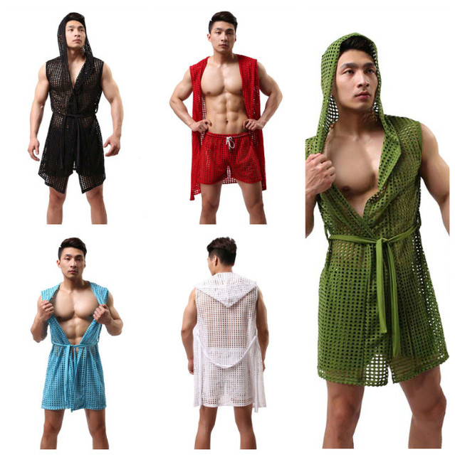 Seksowny szlafrok męski letnia moda - tanie ubrania i akcesoria