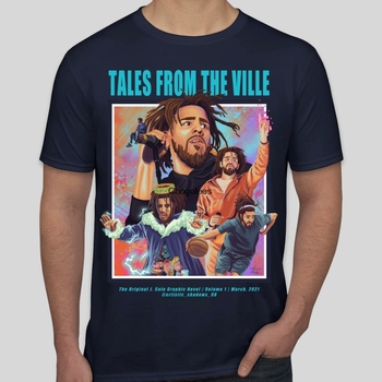 Męska koszula kolażowa z motywem J. Cole - Cole G, Hip-hop i Dreamville, Kurs na Art(1)