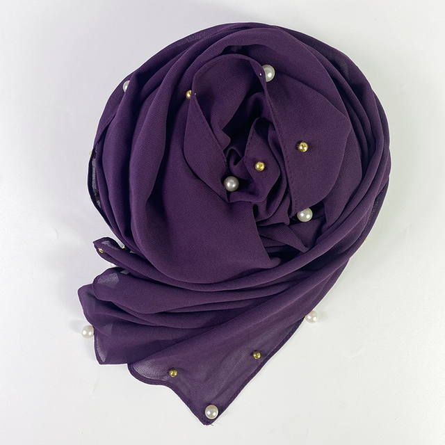 Miękki muzułmański hidżab Wrap z koronkowymi ozdobami na głowę – damska chusta szalikowa - tanie ubrania i akcesoria