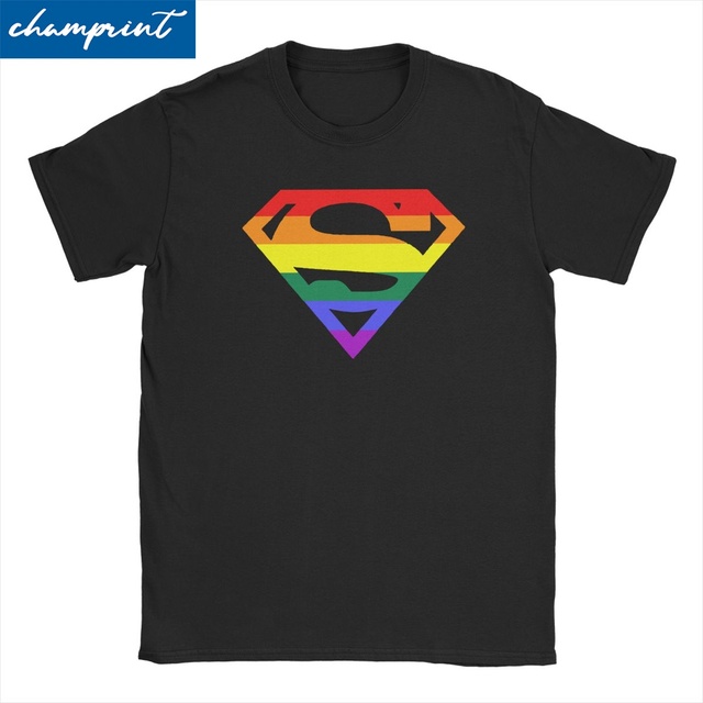 Męskie koszulki z krótkim rękawem LGBTQ Pride w stylu Vintage Crewneck - Rainbow Gay Lesbijki LGBT Ubrania T-Shirt - tanie ubrania i akcesoria
