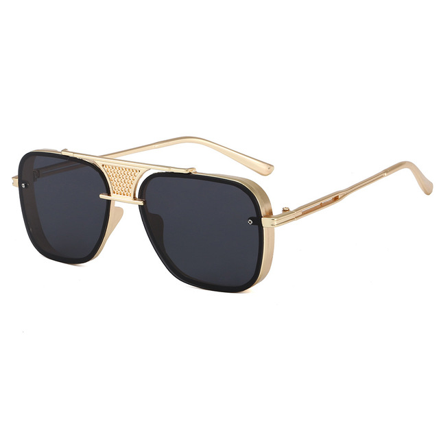 Klasyczne złote ażurowe okulary przeciwsłoneczne mężczyźni 2020 Vintage Pilot Punk dla kobiet - tanie ubrania i akcesoria