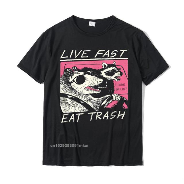 Koszulka męska z unikatowym designem - szybko! Jeść na śmieci! Harajuku - tanie ubrania i akcesoria
