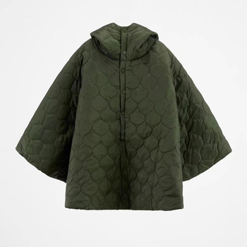 Kobieca zima 2021: luźny, w kratę płaszcz bawełniany w stylu vintage z długimi guzikami (zielony)
