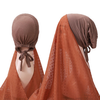 Czapka Bonnet Szyfonowy Hidżab Szalik Headwrap Turbante dla Kobiet