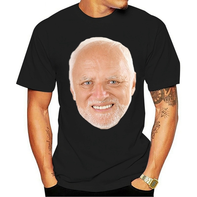Koszulka męska z 2021 roku z nadrukiem Harold, śmieszna i wysokiej jakości, 100% bawełna, O-neck - tanie ubrania i akcesoria