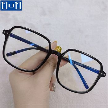 Przezroczyste okulary optyczne blokujące niebieskie światło, typu oversize dla krótkowzrocznych