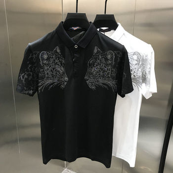 Nowa koszulka polo trendy mężczyźni 2021 lato: jasny kolor, luksusowy styl, przykuwający uwagę lapel i półrękaw