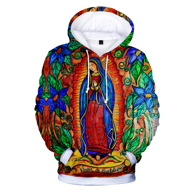 Nasza Pani z Guadalupe Dziewica Maryja Bluza z Kapturem 3D - Młodzieżowa Bluza Dla Mężczyzn i Kobiet - tanie ubrania i akcesoria