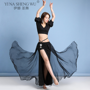Elegancka spódnica długiego kostiumu tanecznego brzucha dla kobiet - boginka orientalna, trening, sportowa