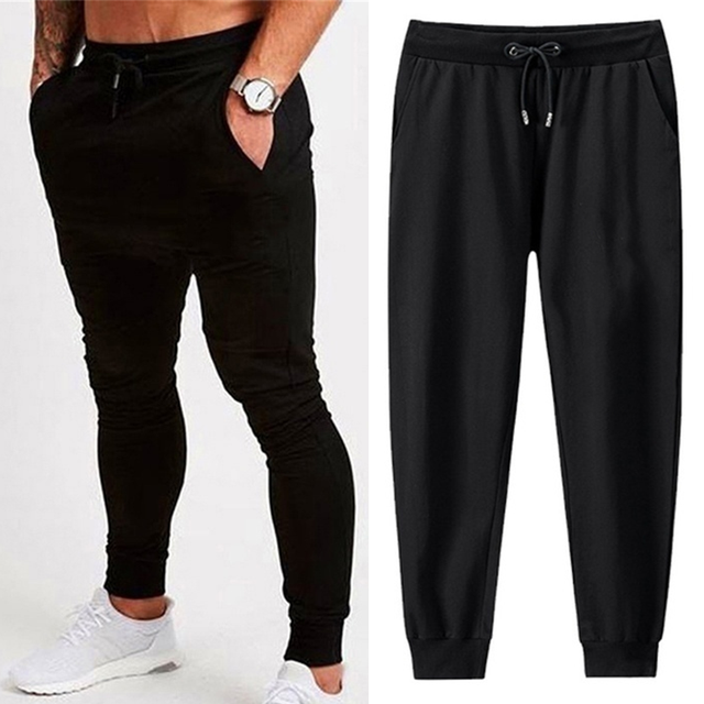 Męskie długie spodnie sportowe szczupłe do fitnessu - tanie ubrania i akcesoria