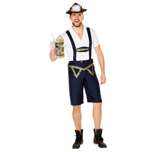 Męskie pończochy Lederhosen na Oktoberfest - stylowy kostium z czekającą na Ciebie imprezą w barze i piwem - tanie ubrania i akcesoria