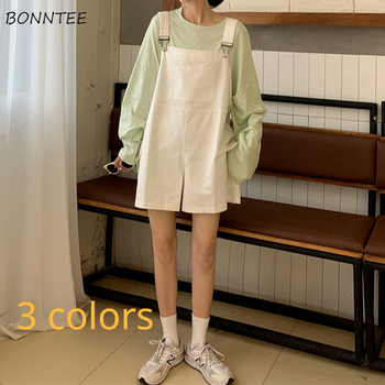 Kombinezon z szerokimi nogawkami dla kobiet w stylu koreańskim - 3 kolory, luźne kieszenie