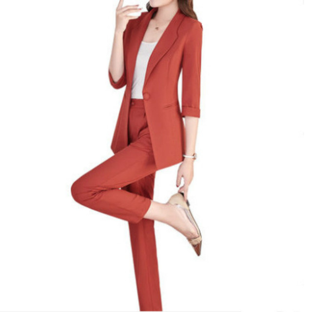 Zestaw damska moda letni kostium new slim - profesjonalna kurtka i spódnica idealne na co dzień - tanie ubrania i akcesoria