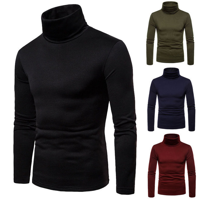 Sweter męski z długim rękawem jesień/zima - golf, kolor: 4, casual, stretch - tanie ubrania i akcesoria