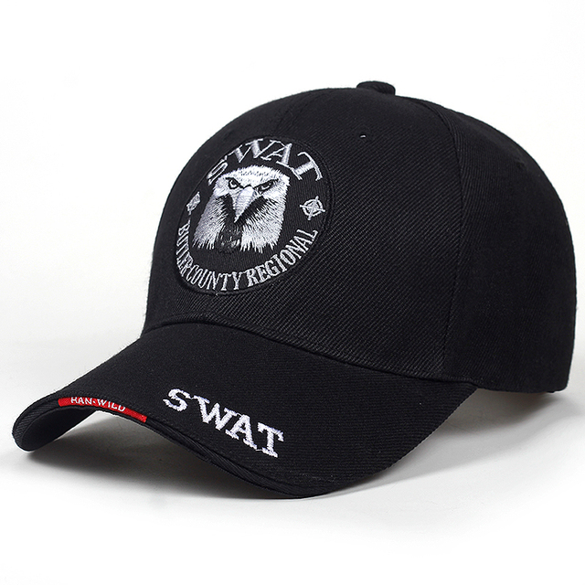 Męska czapka z daszkiem typu Snapback Eagle SWAT US Navy - nowa marka, taktyczna, regulowana, bawełniana - tanie ubrania i akcesoria
