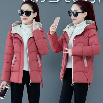 Nowa kurtka damska bawełniana zimowa w rozmiarze Plus Size - cienki płaszcz z nadrukiem