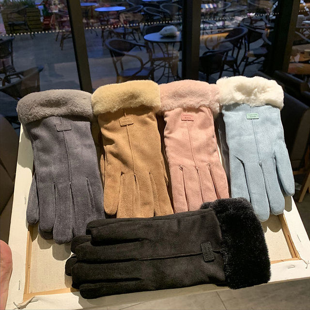 Ciepłe damskie rękawiczki zimowe pełne palcowe, modne, Luvas Quentes De Inverno Da Moda - tanie ubrania i akcesoria