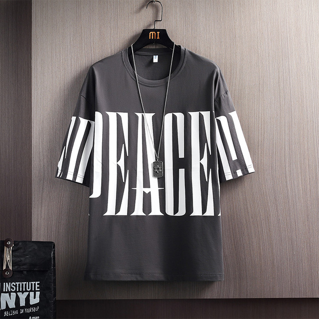 Nowy Trend w modzie T-Shirt męski o regularnym kroju - Elena Store - 100% bawełna - oddychająca jakość - wysoka luźność - drukowany motyw Hip Hop - tanie ubrania i akcesoria