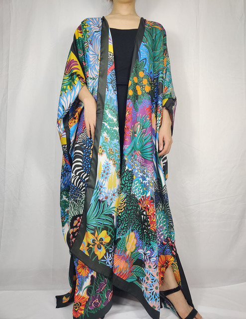 Lato 2021: Plażowy strój kąpielowy z kwiecistym wzorem kimono tradycyjne dla muzułmanek - tanie ubrania i akcesoria