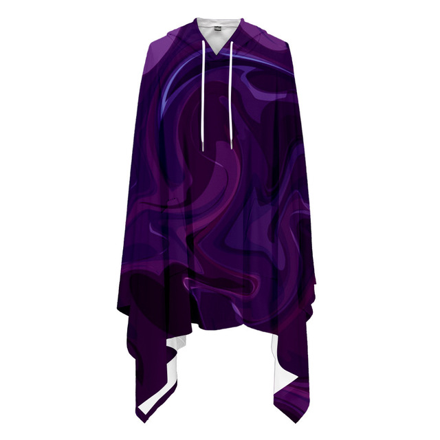 Nowoczesny płaszcz z kapturem dla mężczyzn i kobiet z efektem gradientowego halo oraz drukiem 3D - moda uliczna - tanie ubrania i akcesoria