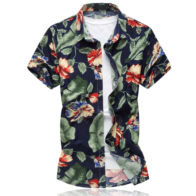 Koszula męska LIFENWENNA z krótkim rękawem w stylu hawajskim - nadrukowany wzór, casualowy fason, idealna na lato i wakacje - 6XL - tanie ubrania i akcesoria