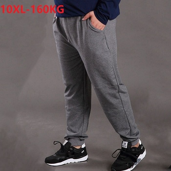 Męskie spodnie dresowe jednokolorowe - oversize, luźne, elastyczne (7XL-10XL)
