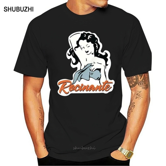Czarna koszulka męska z logo Rocinante, casualowy styl, wysoka jakość bawełny (S-3XL) - tanie ubrania i akcesoria