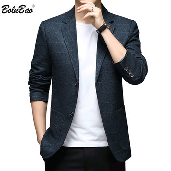 Nowa biznesowa marynarka męska marki BOLUBAO 2021 w kratkę - Slim Fit, pojedynczy rozporek, płaszcz w stylu blazer