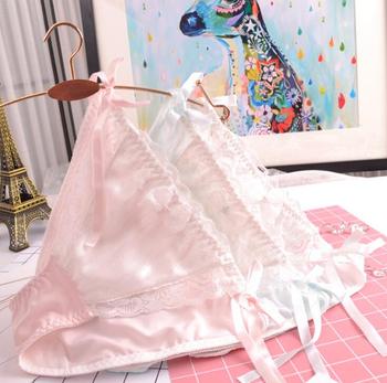 Bieliźniane majtki damskie z koronką Calcinha w rozmiarach M, L, XL - 100% prawdziwe zdjęcia  Kawaii Lolita Queen - krótkie lingeries WP361