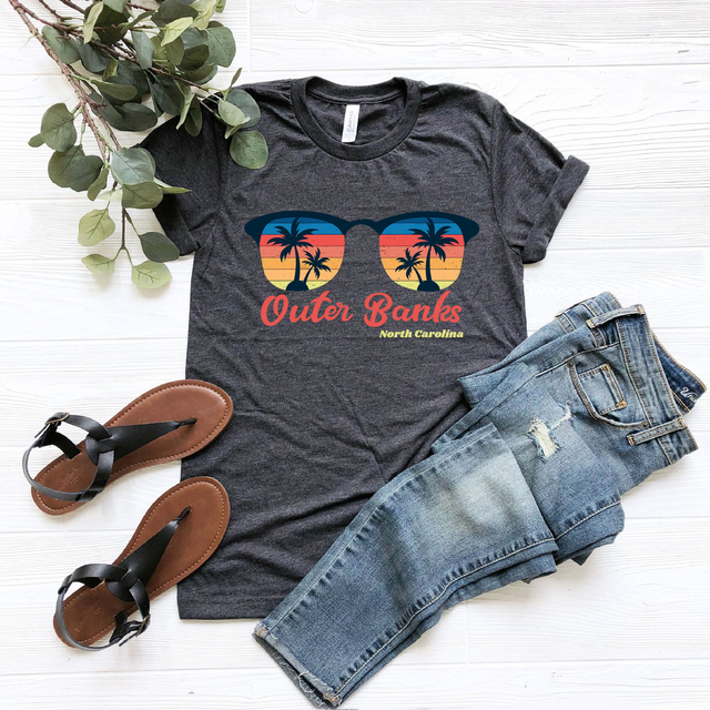 Vintage koszula damska Banki Pogue Life OBX – bechy Karolina Północna, raj na ziemi: John B Jj, hipsterskie topy - tanie ubrania i akcesoria