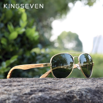 Okulary przeciwsłoneczne męskie KINGSEVEN Pilot Photochromic spolaryzowane UV400 Lustro Drewno Jazda óculos