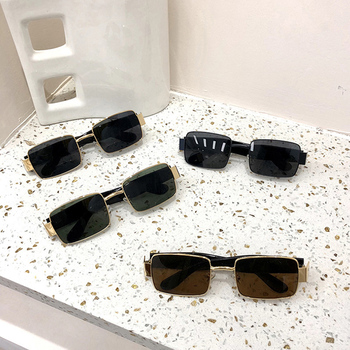 Okulary przeciwsłoneczne Vintage w stylu Steampunk, marki SO & EI, kwadratowe, dla kobiet i mężczyzn, z przezroczystymi szkłami ramki, chroniące przed szkodliwym niebieskim promieniowaniem