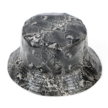 Składany skórzany kapelusz typu Bucket wodoodporny Panama w modnym przekąska wzorze - dla kobiet i mężczyzn