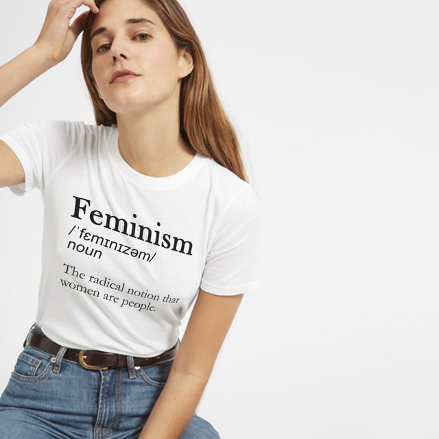 Feministyczna koszulka damska - modny T-shirt z prawami kobiet, inspirujące hasło na Tumblr, idealne na co dzień - tanie ubrania i akcesoria