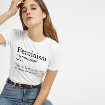 Feministyczna koszulka damska - modny T-shirt z prawami kobiet, inspirujące hasło na Tumblr, idealne na co dzień