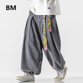 Luźne, workowate spodnie męskie w stylu chińskim, sztruksowe haremki 5XL+ 2020 Harajuku