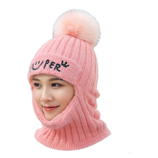 Wełniany zimowy kapelusz dla kobiet w koreańskim stylu plus aksamitnym futrem króliczym, ciepły i gruby - tanie ubrania i akcesoria