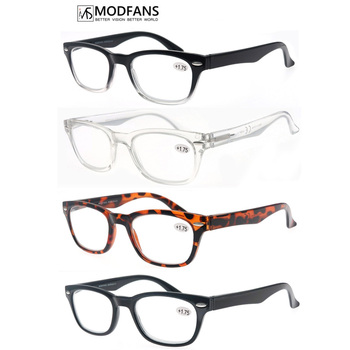 Okulary do czytania MODFANS RB Design - kwadratowa ramka, zawias sprężynowy, lekkie korekcyjne okulary, męskie/kobiece