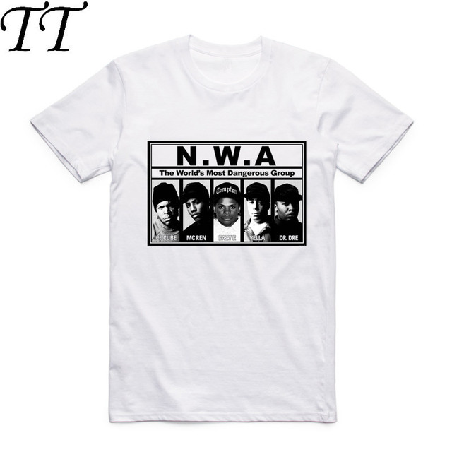 Koszulka męska z nadrukiem N.W.A Prosto Outta Compton - krótki rękaw, styl streetwear - tanie ubrania i akcesoria