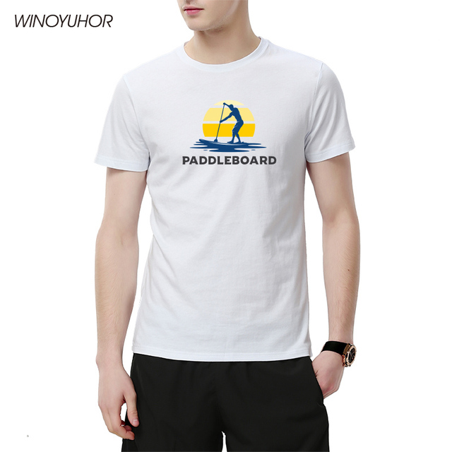 Krótkorękawowy T-shirt dla mężczyzn Paddleboarding Sup z zabawnym nadrukiem - tanie ubrania i akcesoria