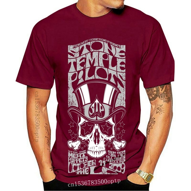 Koszulka męska zespołu rockowego, kamienista świątynia, bawełniana, rozmiar S-3XL - tanie ubrania i akcesoria