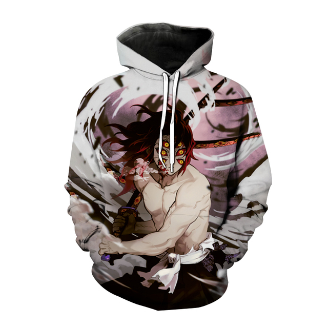 Bluza z kapturem Demon Slayer Kimetsu nie Yaiba - Modna Anime 3D Hip Hop Sweatshirt - tanie ubrania i akcesoria