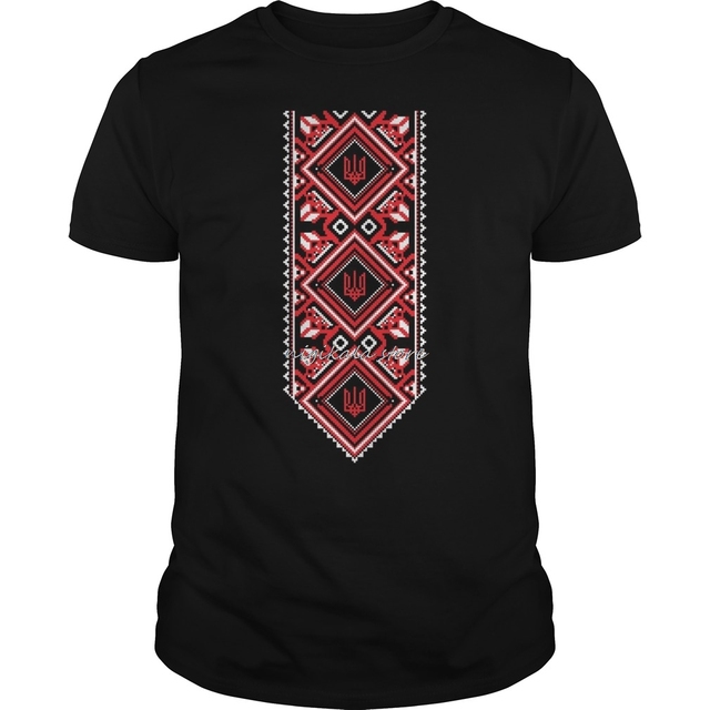 Koszulka męska z ukraińskim haftem Vyshyvanka - tanie ubrania i akcesoria