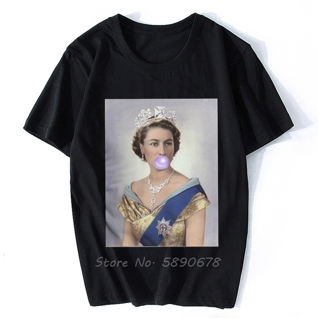 Królowa Elżbieta II Vintage T-shirt z krótkim rękawem dla mężczyzn - tanie ubrania i akcesoria