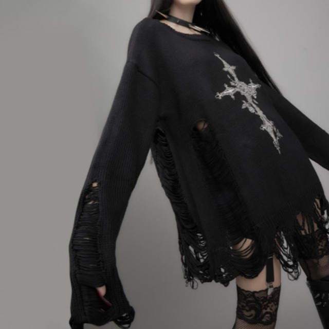 Goth Hoodie 2021 jesienno-zimowa damska bluza z długim rękawem w stylu gotyckim - tanie ubrania i akcesoria