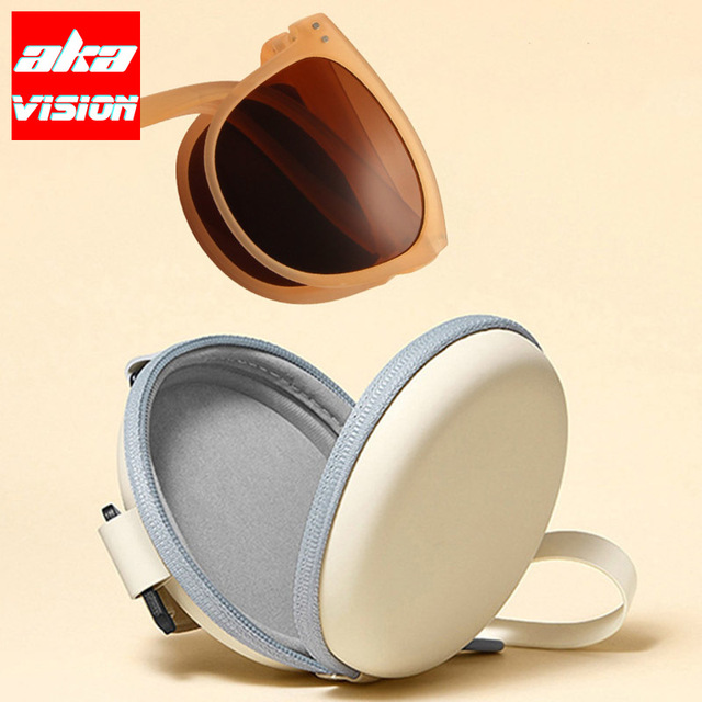 Okulary przeciwsłoneczne damsko-męskie AKA VISION 2021 Ins składane Vintage z polaryzacją Lentes De Sol Mujer - tanie ubrania i akcesoria