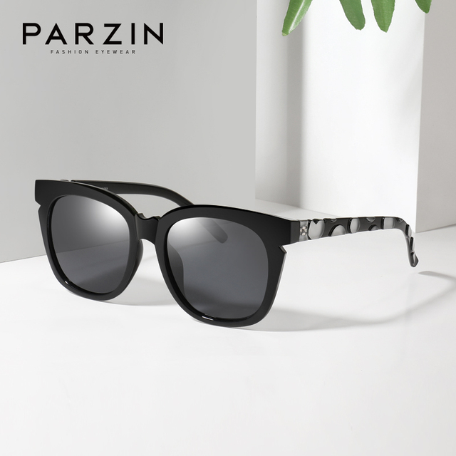 Okulary przeciwsłoneczne PARZIN Vintage w kształcie serca dla kobiet - moda Retro, marka projektant z polaroidem, ponadgabarytowe, UV400, Gafas De Sol Mujer 9860 - tanie ubrania i akcesoria