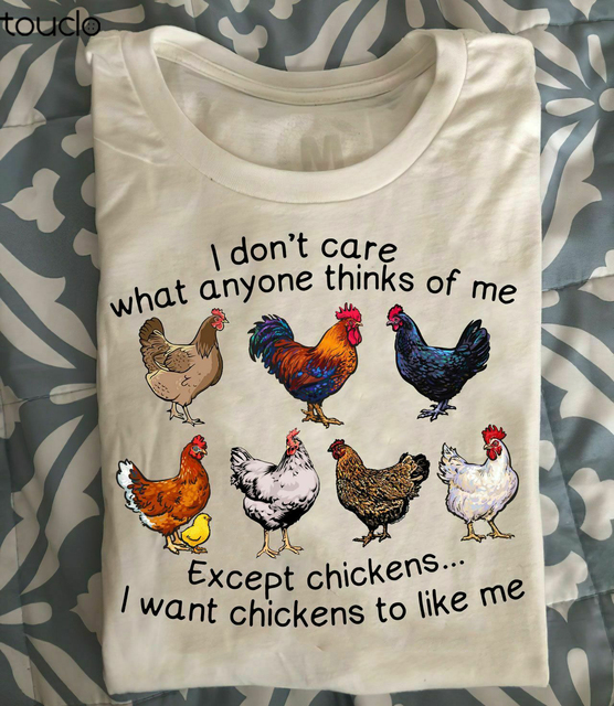 Koszulka męska Funny Garden T-Shirt - Nie obchodzi mnie, co o mnie myślisz, oprócz kurczaków - tanie ubrania i akcesoria