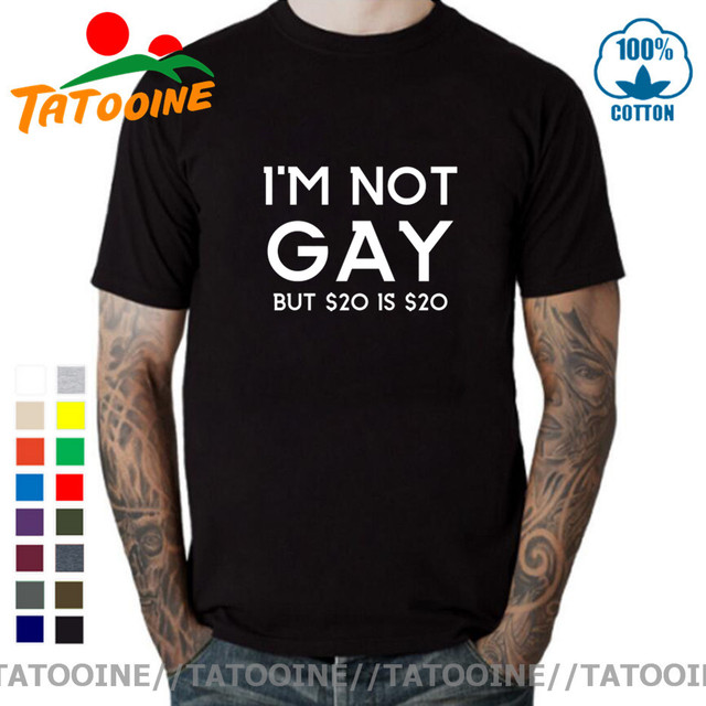 Koszulka męska Tatooine nie jestem gejem, ale 20 to 20 - śmieszny prezent z okazji urodzin imprezy Gay Pride dla mężczyzn biseksualnych i lesbijek LGBT - tanie ubrania i akcesoria
